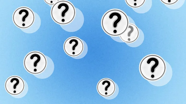 Question Marks Blue Background Illustration — Stock Photo, Image