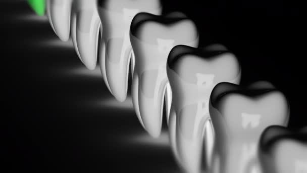 Ząb Zapętlanie Materiału Rozdzielczości Kanału Alfa Prores 4444 — Wideo stockowe