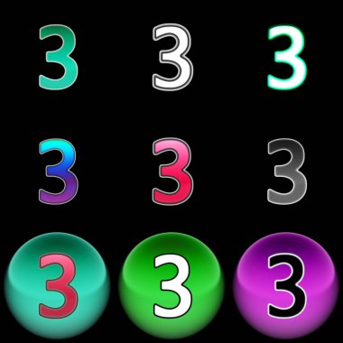 Sayı simgesi. Renkli çizimi.