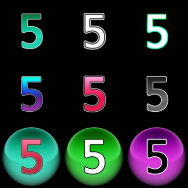 Sayı simgesi. Renkli çizimi.