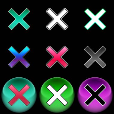 Simge çarpın. Renkli çizimi.