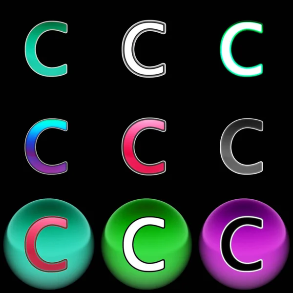Ikonę Literą Ilustracja Kolor — Zdjęcie stockowe