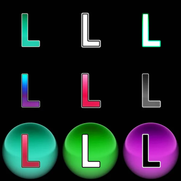 Ikonę Literą Ilustracja Kolor — Zdjęcie stockowe
