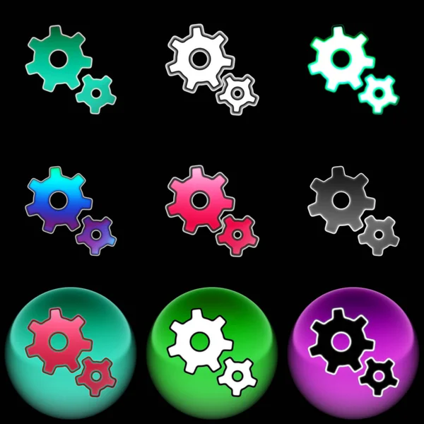 Gear Icon Color Illustration — Stock Photo, Image