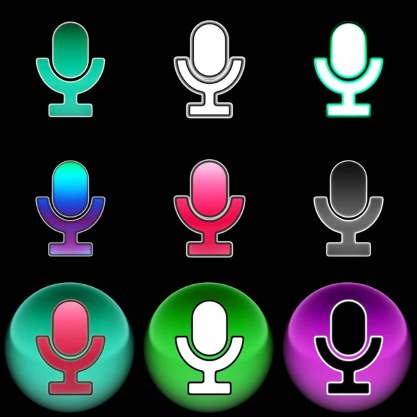 Ikona Mikrofonu Ilustracja Kolor — Zdjęcie stockowe