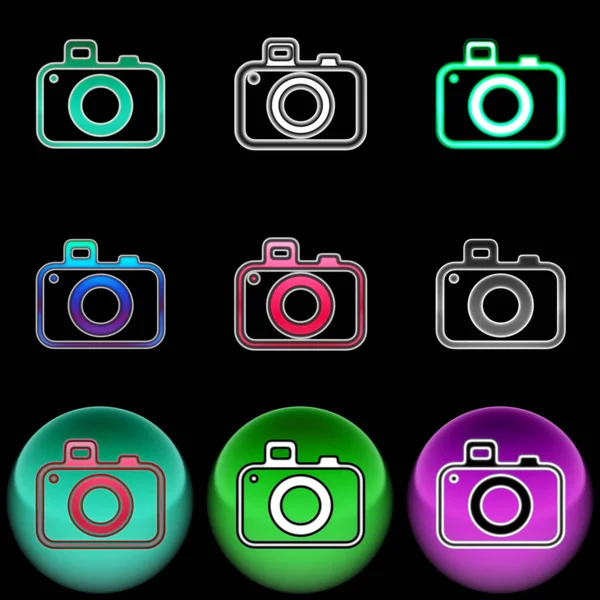 Het Camera Icoontje Illustratie Van Kleur — Stockfoto