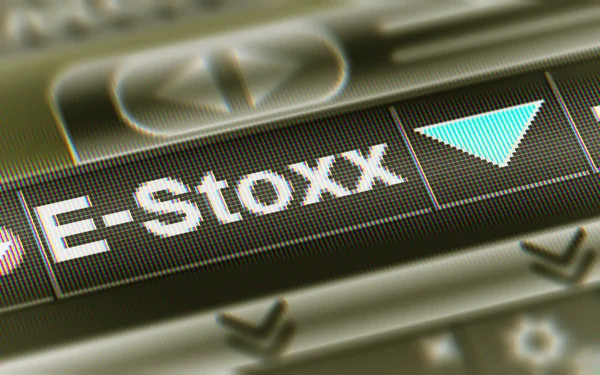 Der Aktienindex Der Vom Stoxx Entworfenen Aktien Der Eurozone Nach — Stockfoto