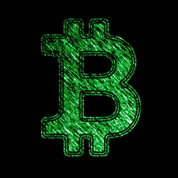 Ikona Znak Bitcoin Commerce — Zdjęcie stockowe