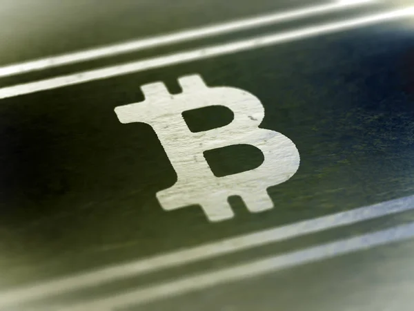 Icono Signo Bitcoin Comercio Electrónico — Foto de Stock