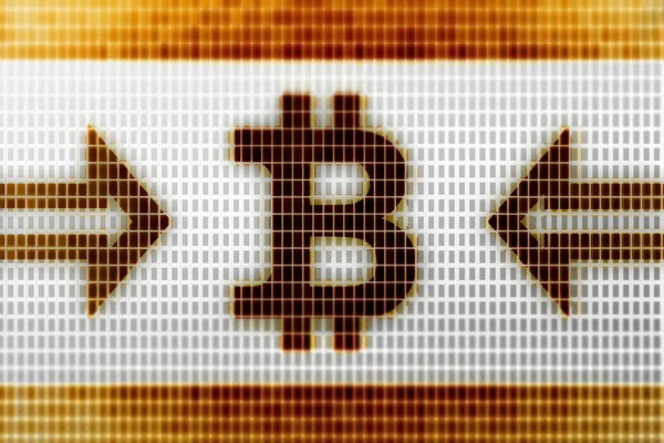 Bitcoin Jel Ikon Kereskedelem — Stock Fotó