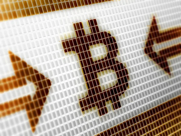 Icono Signo Bitcoin Comercio Electrónico — Foto de Stock