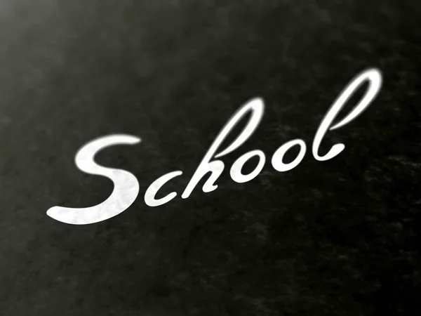 School Teken Pictogram Zwarte Achtergrond — Stockfoto