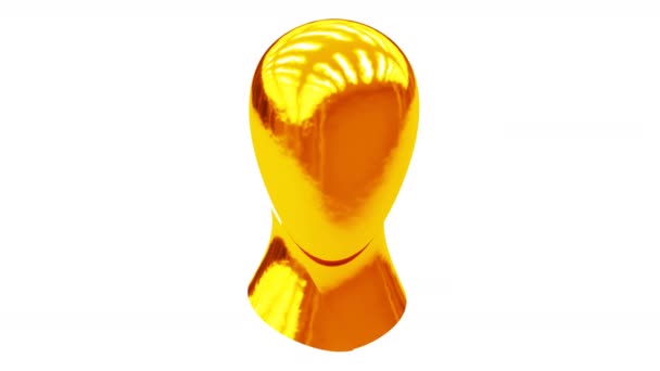 Золотая Голова Зацикленные Кадры Имеют Разрешение Прорес 4444 — стоковое видео