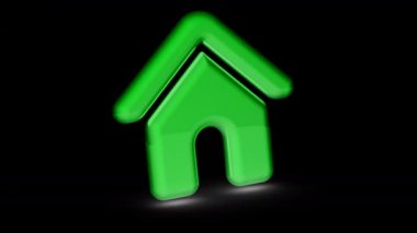 House simge. 4 k çözünürlüklü görüntüleri döngü var. ProRes 4444. 3D çizim.