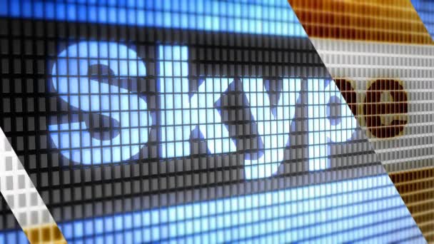 Skype Modré Obrazovce Skype Zdarma Voip Služba — Stock video