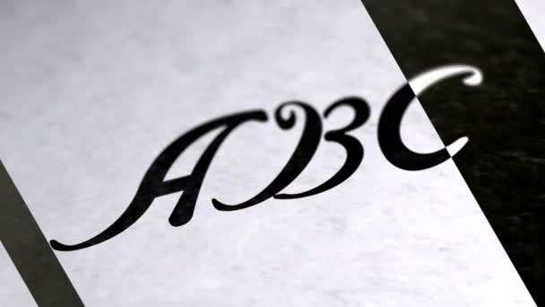 Abc Dans Page Image Négative Vidéo Boucle Une Résolution — Video
