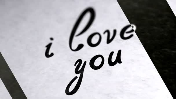 Love You Auf Der Seite Negatives Image Looping Material Hat — Stockvideo