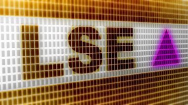 Londra Menkul Kıymetler Borsası grup bir İngiliz dayalı Menkul Kıymetler Borsası ve finansal bilgi şirketi var. 4 k çözünürlüklü görüntüleri döngü var. ProRes 4444. 3D çizim.