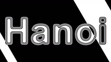 Hanoi. Döngü görüntüleri 4k çözünürlüğe sahiptir. Illüstrasyon.