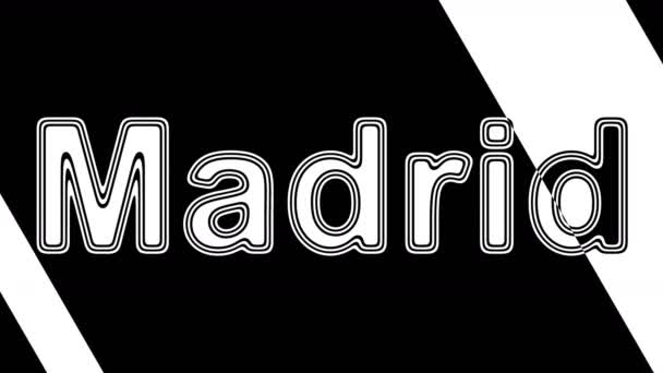 Madrid Looping Beelden Heeft Resolutie Illustratie — Stockvideo