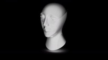 Kafa. Döngü görüntüleri 4k çözünürlüğe sahiptir. ProRes 4444. 3D Illustration.