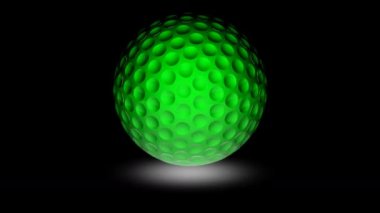 Golfball. Döngü görüntüleri 4k çözünürlüğe sahiptir. ProRes 4444. 3D Illustration.