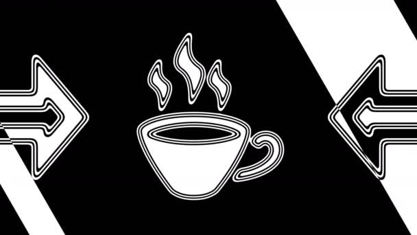 Ikona Kávy Smykové Záběry Mají Rozlišení Obrázek — Stock video