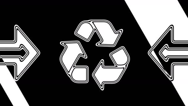 Recycle Icon Looping Footage Has Resolution Illustration — Stock Video