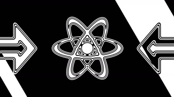 Atom Ikonen Loopning Bilder Har Upplösning Illustration — Stockvideo