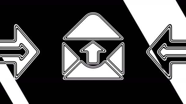 Het Mail Pictogram Looping Beelden Heeft Resolutie Illustratie — Stockvideo