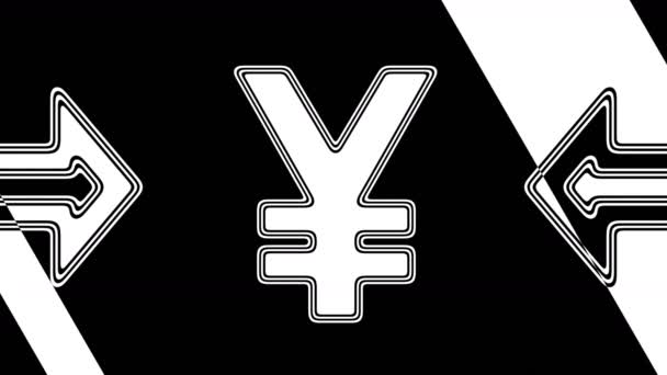 Das Yen Symbol Looping Aufnahmen Haben Eine Auflösung Von Illustration — Stockvideo