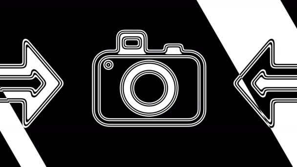 Camera Icon Looping Footage Has Resolution Illustration — Stock Video