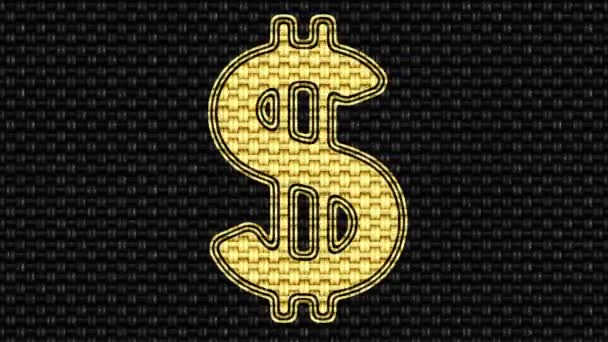 Dollar Symbol Looping Aufnahmen Illustration — Stockvideo