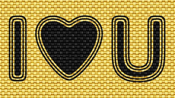 Love You Texture Fabric Illustration — Stock Photo, Image