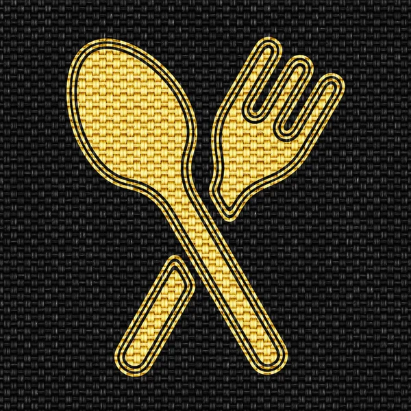 Dinner Time Icon Texture Fabric Illustration — Stock Photo, Image