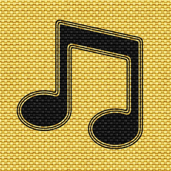 Музыкальная Икона Текстуре Ткани Иллюстрация — стоковое фото