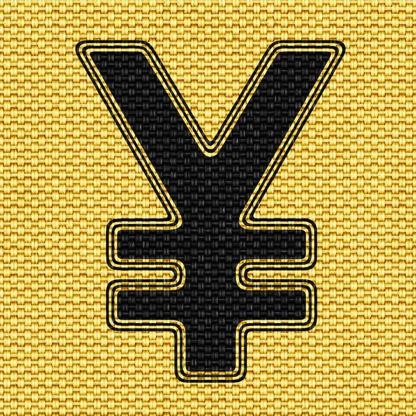 Yen Icon Texture Fabric Illustration — Stock Photo, Image