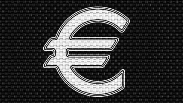 Icono Euro Grabación Bucle Ilustración — Vídeo de stock