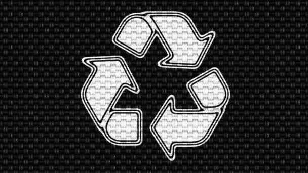 Recycling Symbol Looping Aufnahmen Illustration — Stockvideo