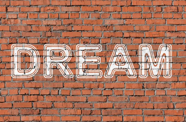Dröm Inskription Sömlösa Brick Wall — Stockfoto