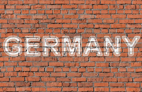 Németország Felirat Varrás Nélküli Brickwall — Stock Fotó