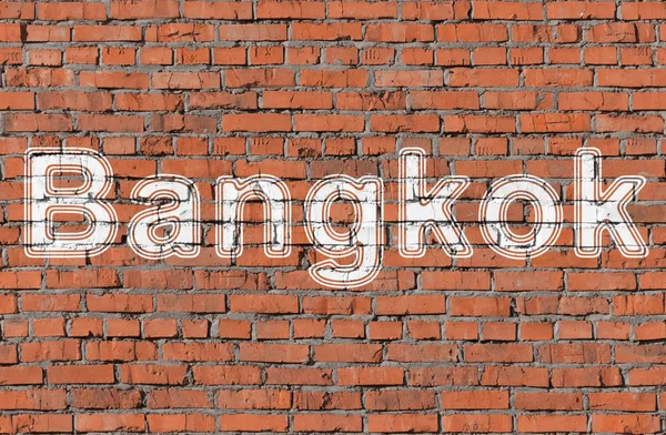 Bangkok Inscription Seamless Brickwall — Stock Photo, Image