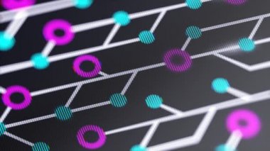 Devre kartı ekranda. Döngü görüntüleri. Prores 4444.