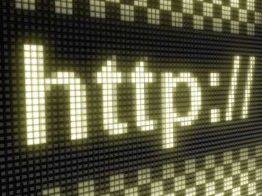 Http. Büyük pikselli bir ışık tahtasında parlak yazıt.