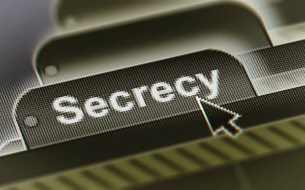 Secrecy Folder Inscription Computer Screen — Stock Photo, Image