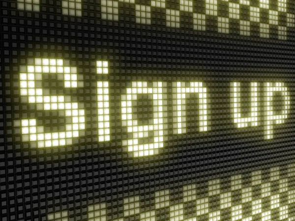 Sign Bright Inscription Light Board Big Pixel — Stock Photo, Image