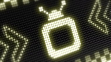 Ekranda Tv simgesi. Döngü görüntüleri Encoder Prores 4444 ile 4k Çözünürlüğe sahiptir. Büyük Kalite.
