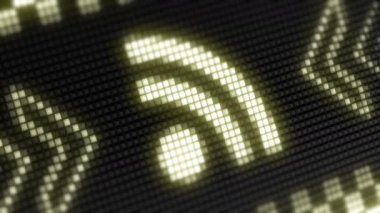 Ekranda Rss simgesi. Döngü görüntüleri Encoder Prores 4444 ile 4k Çözünürlüğe sahiptir. Büyük Kalite.