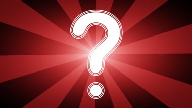Kırmızı arka planda soru işareti. 