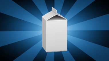 Mavi arka planda Milkbox. 